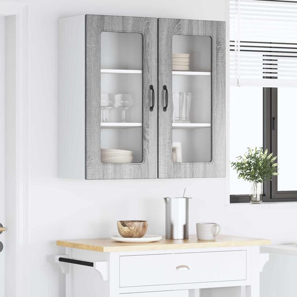 vidaXL Virtuves Skapis Kalmar 2 pcs Pelēks Sonoma 40 x 31 x 80 cm