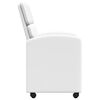 vidaXL Ēdamkrēsli ar riteņiem 2 pcs Balts 58 x 65 x 98 cm Mākslīgā āda