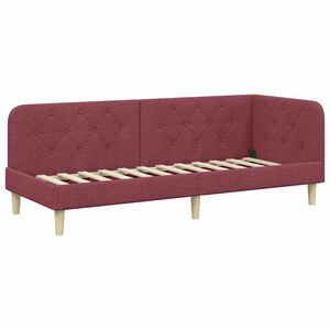 vidaXL Stūra gultas rāmis Vīna sarkans 80 x 200 cm audums