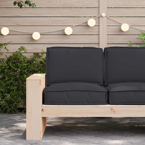 vidaXL Kastī&scaron;u spilvenu komplekts 2 pcs Melna Oksforda audums