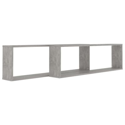 vidaXL sienas plaukti, 2 gb., betonpelēki, 100x15x30cm, skaidu plāksne