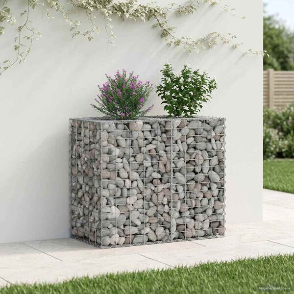 vidaXL Gabions pacelta gulta Sudraba 90 x 50 x 80 cm Cinkots tērauds