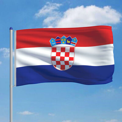 vidaXL Horvātijas karogs un karoga masts, alumīnijs, 6 m