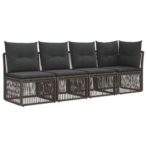 vidaXL 4-vietīga dīvāna ar kreiso roku 4 pcs 4-Sēdvietu skaits Pelēka