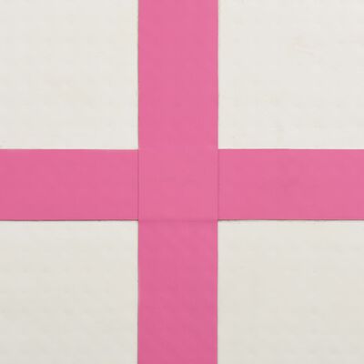vidaXL piepūšams vingrošanas paklājs ar pumpi, 60x100x15 cm, rozā PVC