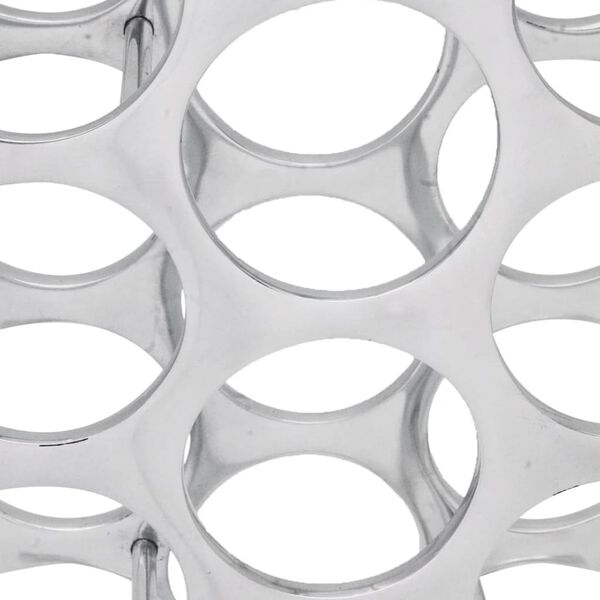 vidaXL alumīnija vīna plaukts 27 pudelēm, sudraba