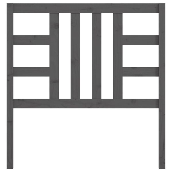 vidaXL gultas galvgalis, pelēks, 96x4x100 cm, priedes masīvkoks