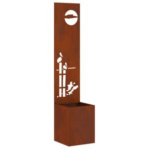 vidaXL Dārza privātuma ekrāns Rūsa 32 x 140 cm Novecināts tērauds