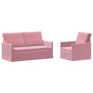 vidaXL Dīvānu komplekts 2 pcs Rozā Samts