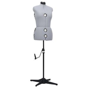 vidaXL sievietes manekens, regulējams, pelēks, M, 40-46