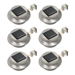 vidaXL apaļas āra solārās lampas, 6 gab., 12 cm, LED, baltas