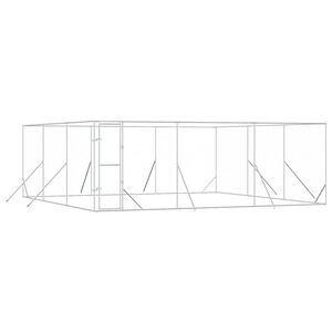 vidaXL suņu voljērs, 6x6x2 m, cinkots tērauds, sudraba krāsā