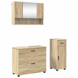 vidaXL Vannas istabas mēbeļu komplekts ar atvilktni 3 pcs Sonoma ozols