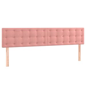 vidaXL gultas galvgaļi, rozā, 160x5x78/88 cm, samts