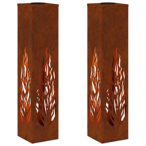 vidaXL Saules LED ceļa gaisma 2 gab. Silti balts 18 x 18 x 80 cm