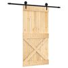 vidaXL Slīdo&scaron;ās durvis Dabiska un melna 100 x 210 cm