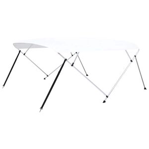 vidaXL četrloku motorlaivas jumts, balts, 243x(230-244)x137 cm