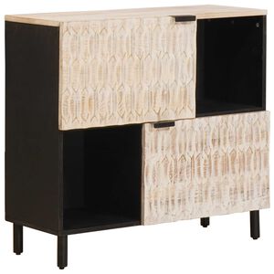 vidaXL Puse Baltā mazgā&scaron;ana apdare 80 x 33 x 75 cm Cieta mango koksne