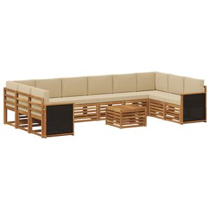 vidaXL Āra dīvānu komplekts ar spilvenu 8 pcs Dabiska