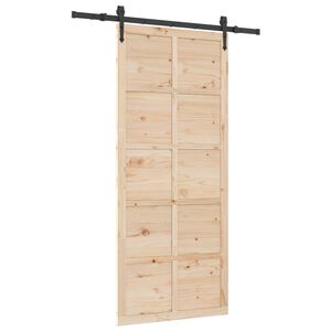 vidaXL Slīdo&scaron;ās durvis 80 x 208 cm Priedes masīvkoks Dabiska