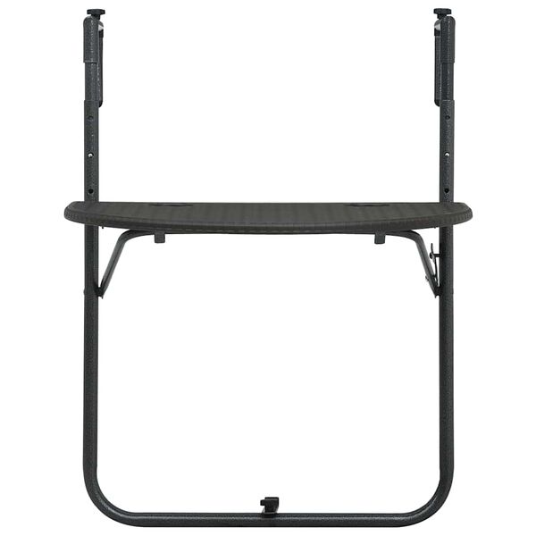 vidaXL piekarams balkona galds, 60x64x83,5cm, plastmasa, pinuma raksts