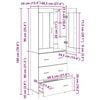 vidaXL Augstais skapītis 2 pcs Melns ozolkoks Inženierijas koks