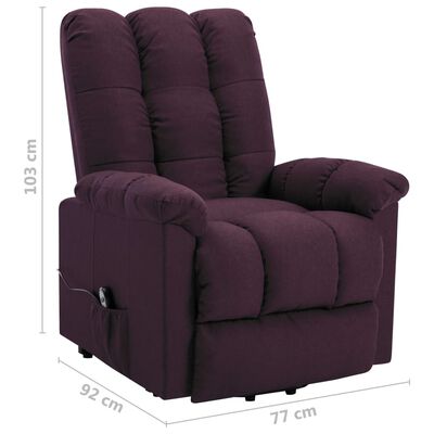 vidaXL paceļams krēsls, violets audums