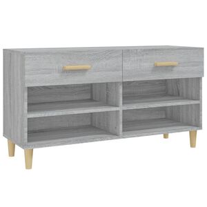 vidaXL apavu skapītis, pelēka ozola, 102x35x55 cm, inženierijas koks
