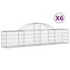 vidaXL arkveida gabiona grozi, 6 gb., 200x30x40/60 cm, cinkota dzelzs