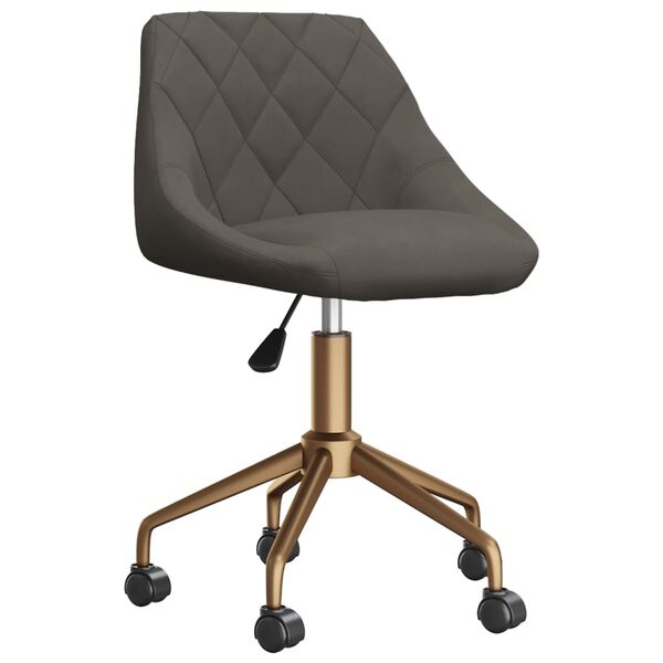 vidaXL grozāms virtuves krēsls, tum&scaron;i pelēks samts