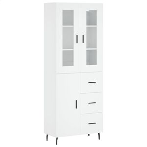 vidaXL augstais skapis, balts, 69,5x34x180 cm, inženierijas koks