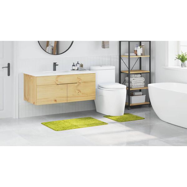 vidaXL Antislip vannas paklāju komplekts 2 pcs Zaļa PP