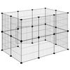 vidaXL 20 paneļu mājdzīvnieku būris ar durvīm, melns, 35x35cm, tērauds