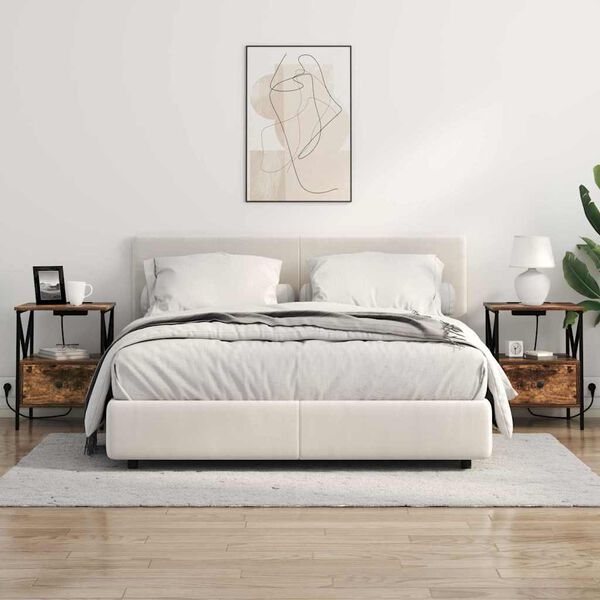 vidaXL Nakts skapītis ar atvilktni Dūmaka ozols 41,5 x 40,5 x 55 cm