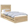 vidaXL Gultas rāmis Sonoma ozols 90 x 200 cm Inženieru koks