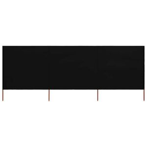 vidaXL 3 paneļu vēja aizsargsiets, melns, 400x120 cm, audums