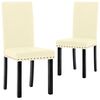 vidaXL virtuves krēsli, 2 gab., krēmkrāsas, PVC