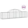 vidaXL arkveida gabiona grozi, 12 gb., 200x30x40/60 cm, cinkota dzelzs