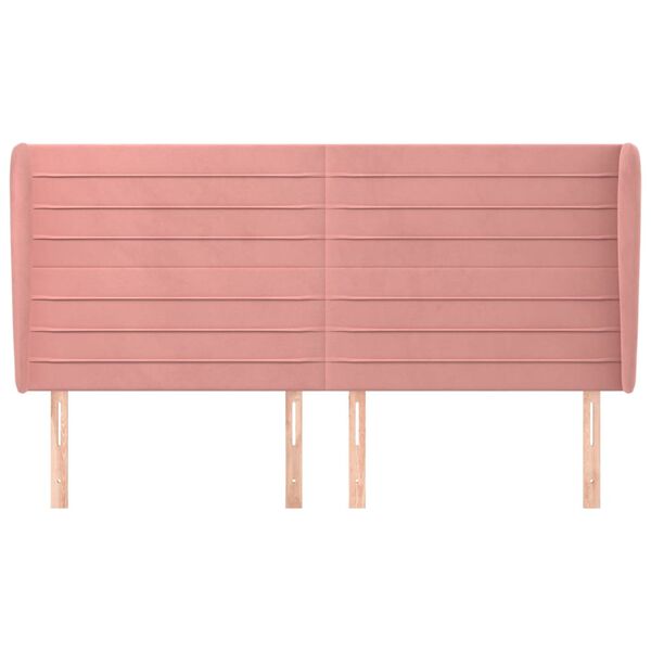 vidaXL galvgalis ar malām, 163x23x118/128 cm, rozā samts