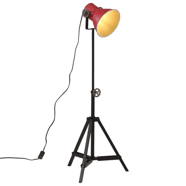 vidaXL grīdas lampa, 25 W, bružāti sarkana, 35x35x65/95 cm E27