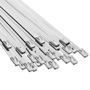 vidaXL Kabeļa saite 25 gab. 4,6 x 300 mm Sudraba