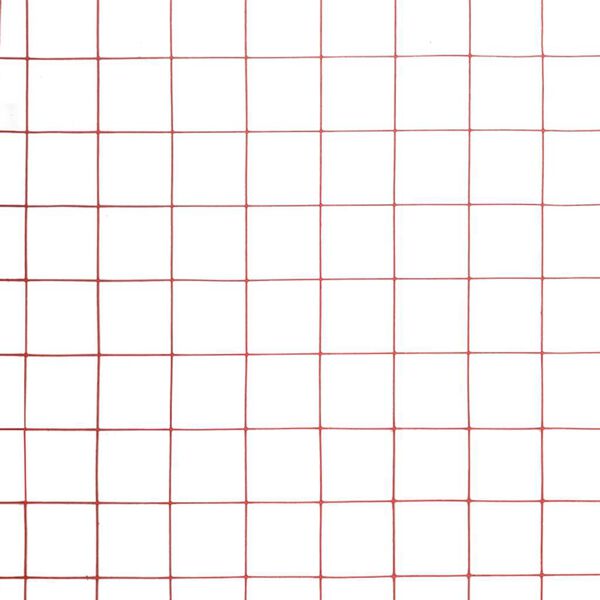 vidaXL stiepļu žogs, tērauds ar PVC pārklājumu, 10x1 m, sarkans