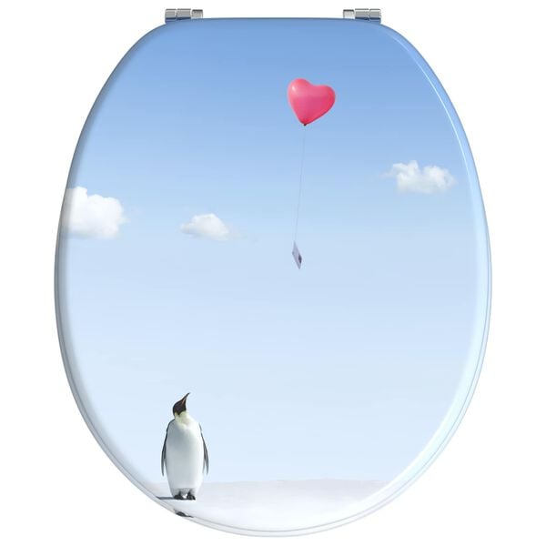 vidaXL Tualetes sēdeklis Zila 44 x 38 cm MDF plāksne