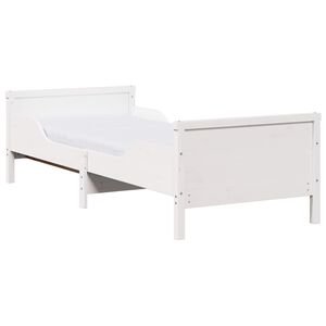 vidaXL Gultņa rāmis ar pagarināmu matraču Balts 80 x 200 cm