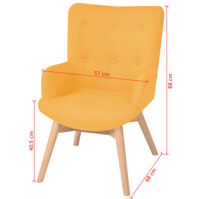 vidaXL atpūtas krēsls ar kājsoliņu, dzeltens audums