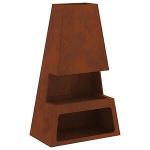 vidaXL Uguns bļoda Rūsa 60 x 35 x 100 cm Novecināts tērauds