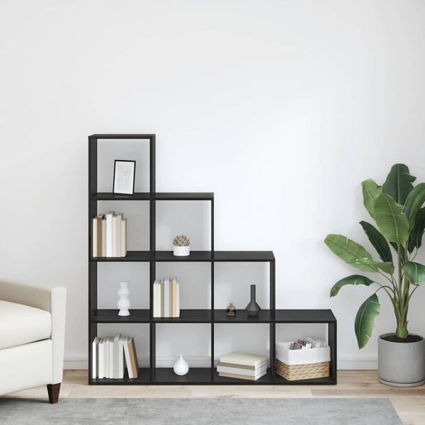 vidaXL Telpas dalītājs grāmatu plaukts Melns ozolkoks