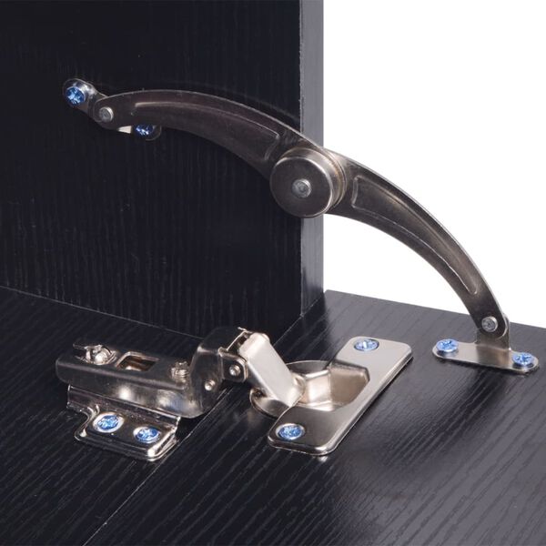 vidaXL vannas istabas mēbeles un izlietnes, 8 gab., melnā krāsā