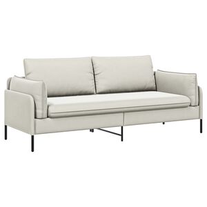 vidaXL 3-sēdeklis dīvāns Krēmkrāsa 222 x 81 x 89 cm Samts