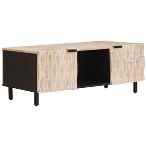 vidaXL Kafijas galdiņ&scaron; Balts 100 x 54 x 40 cm Cieta mango koksne